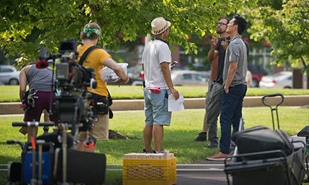 John Cho in downtown Columbus - photo by Mike Wolanin, The Republic Newspaper