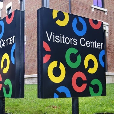 Paul Rand sign, Visitors Center